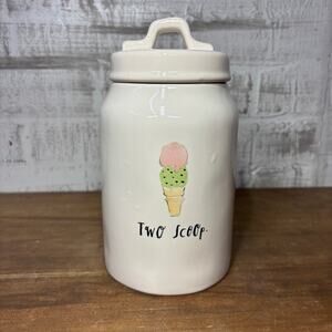 Rae Dunn “Two Scoops” Canister Artisan Ice Cream Collection RARE